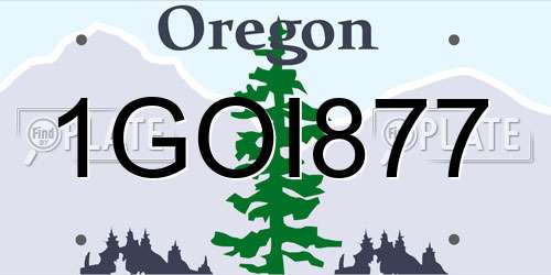 1GOI877 Oregon License Plate