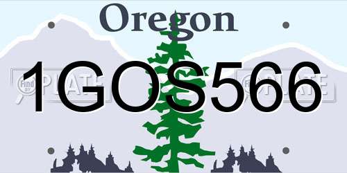 1GOS566 Oregon License Plate