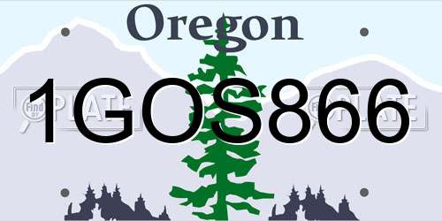 1GOS866 Oregon License Plate