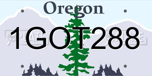 1GOT288 Oregon License Plate