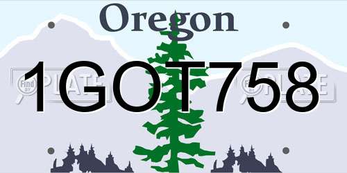 1GOT758 Oregon License Plate
