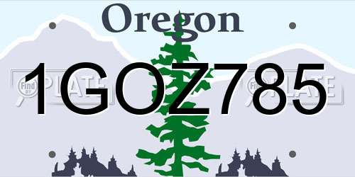 1GOZ785 Oregon License Plate