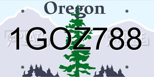 1GOZ788 Oregon License Plate