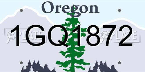 1GQ1872 Oregon License Plate