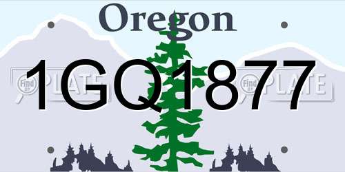1GQ1877 Oregon License Plate