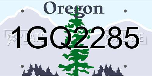 1GQ2285 Oregon License Plate