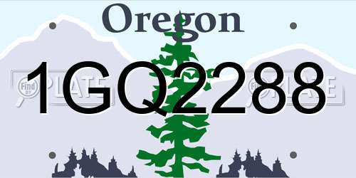 1GQ2288 Oregon License Plate
