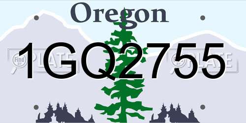 1GQ2755 Oregon License Plate