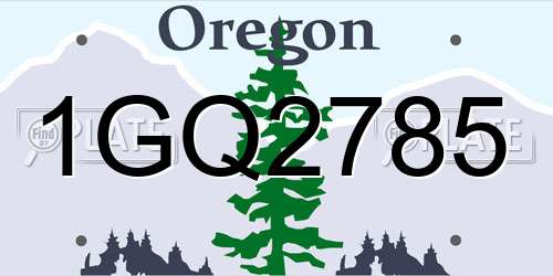 1GQ2785 Oregon License Plate