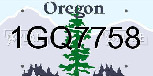 1GQ7758 Oregon License Plate