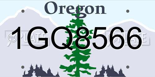 1GQ8566 Oregon License Plate
