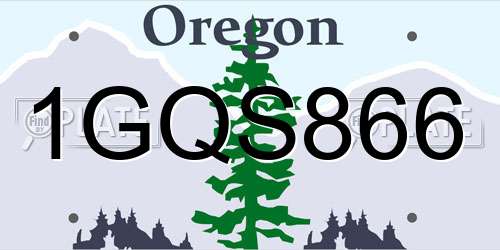 1GQS866 Oregon License Plate
