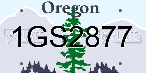 1GS2877 Oregon License Plate
