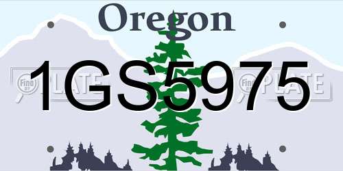 1GS5975 Oregon License Plate