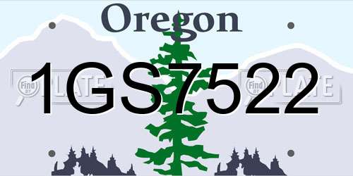 1GS7522 Oregon License Plate