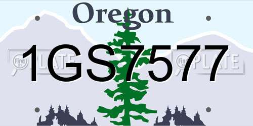 1GS7577 Oregon License Plate