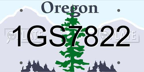 1GS7822 Oregon License Plate