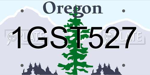 1GST527 Oregon License Plate