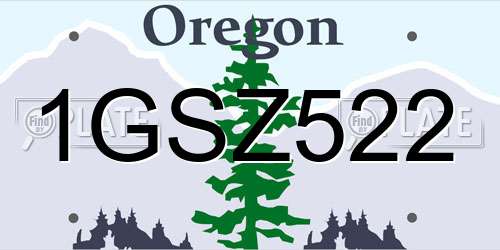 1GSZ522 Oregon License Plate