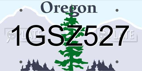 1GSZ527 Oregon License Plate