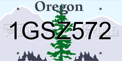 1GSZ572 Oregon License Plate
