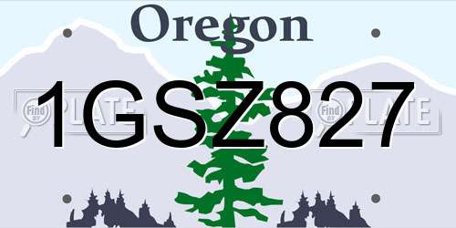 1GSZ827 Oregon License Plate
