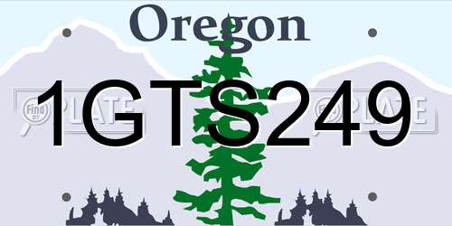 1GTS249 Oregon License Plate