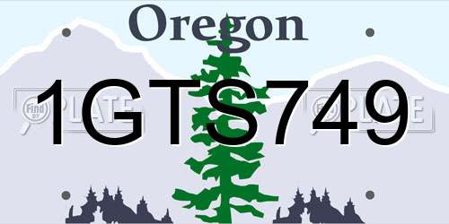 1GTS749 Oregon License Plate