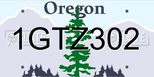 1GTZ302 Oregon License Plate