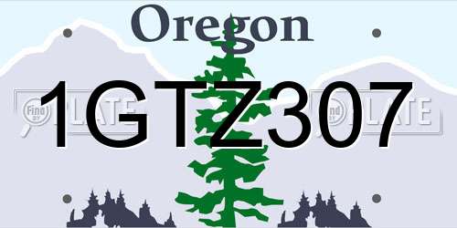 1GTZ307 Oregon License Plate