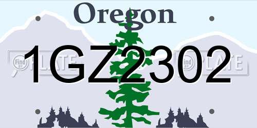 1GZ2302 Oregon License Plate