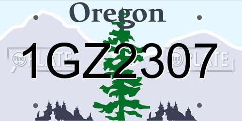 1GZ2307 Oregon License Plate