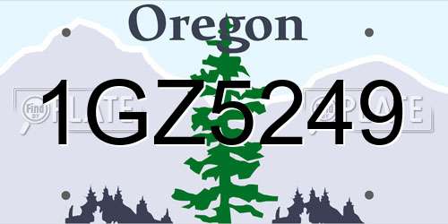 1GZ5249 Oregon License Plate