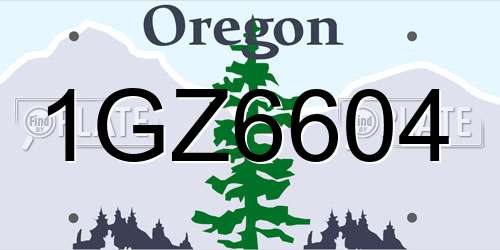 1GZ6604 Oregon License Plate