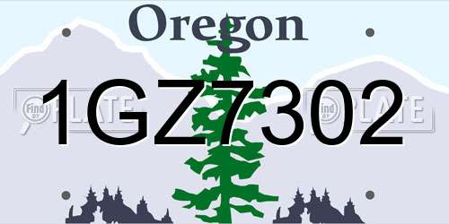 1GZ7302 Oregon License Plate
