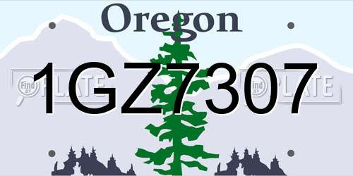 1GZ7307 Oregon License Plate