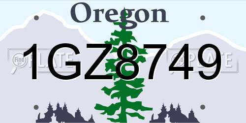 1GZ8749 Oregon License Plate
