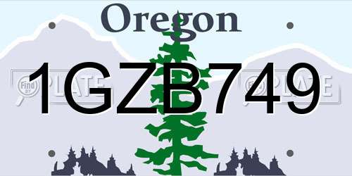 1GZB749 Oregon License Plate