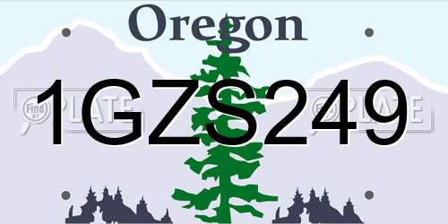 1GZS249 Oregon License Plate