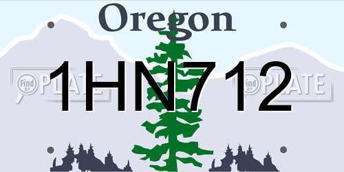 1HN712 Oregon License Plate