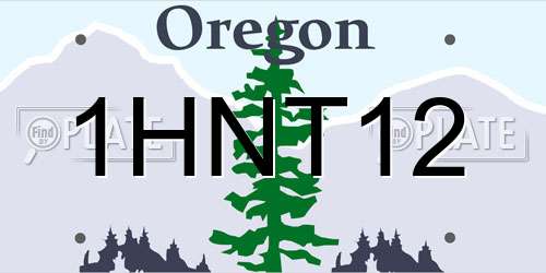 1HNT12 Oregon License Plate
