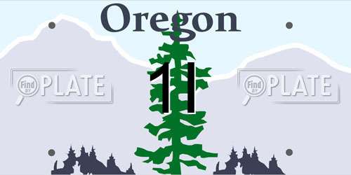 1I Oregon License Plate