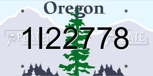 1I22778 Oregon License Plate