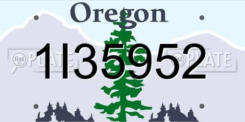 1I35952 Oregon License Plate