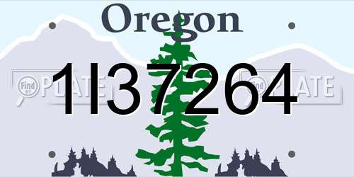 1I37264 Oregon License Plate