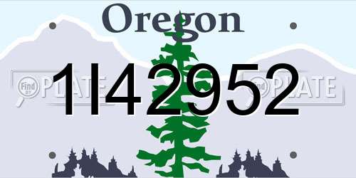 1I42952 Oregon License Plate