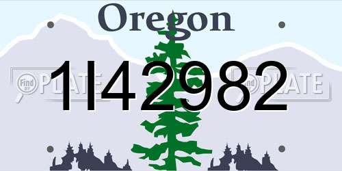 1I42982 Oregon License Plate