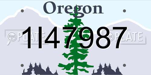1I47987 Oregon License Plate