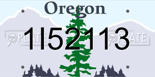 1I52113 Oregon License Plate