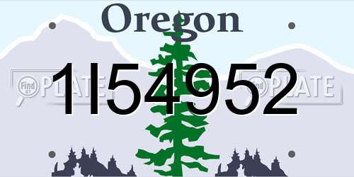 1I54952 Oregon License Plate